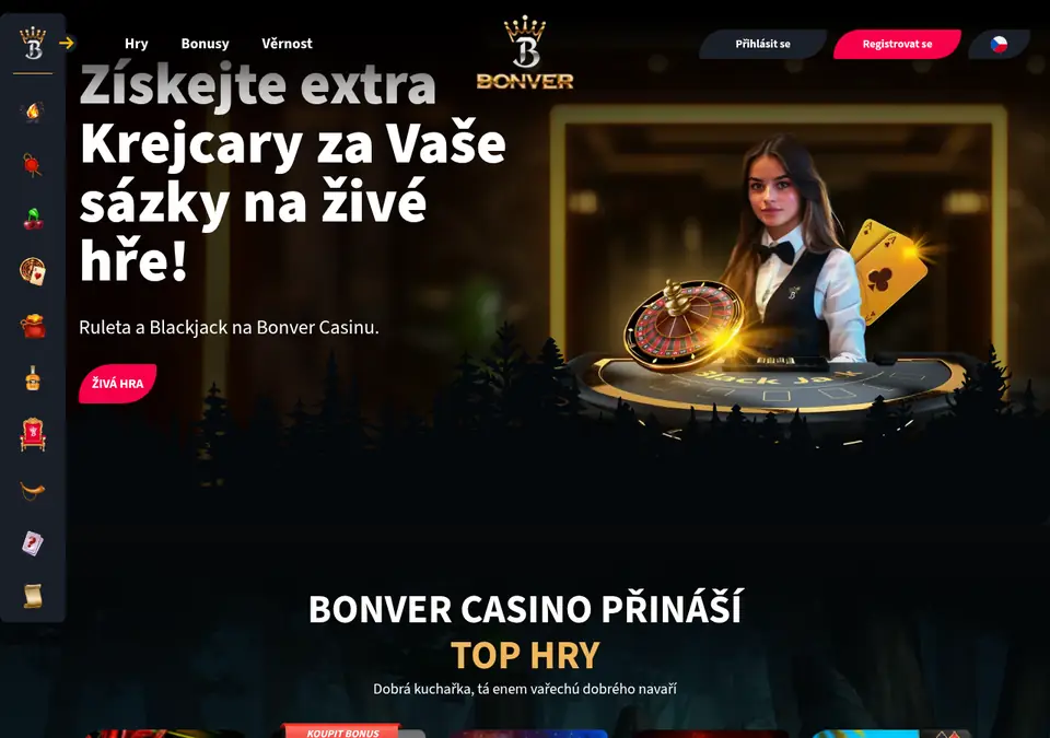 Bonver Casino · herní lobby
